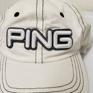 PING adjustable baseball cap white 100% cotton